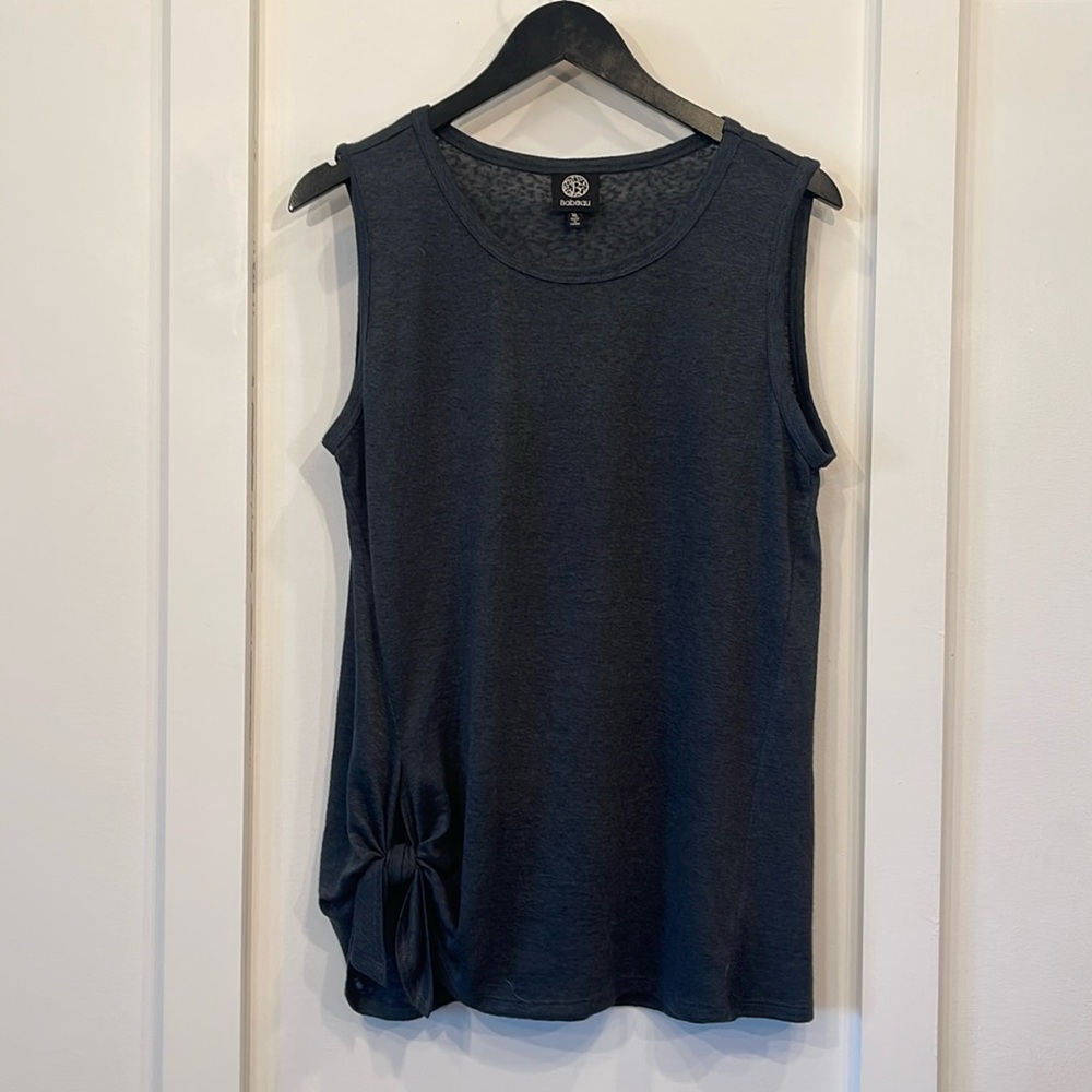Charcoal Gray Knotted Tank